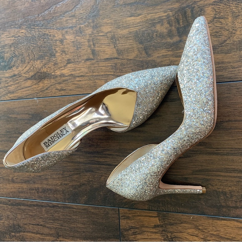 New Badgley Mischka | sparkle glitter daisy dress pump high heels